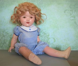 Vintage Eegee Shirley Temple Composition Doll 18 " 1930 