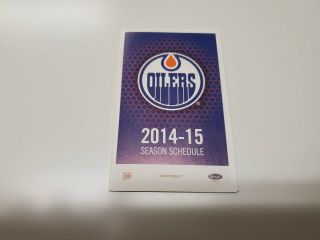 Rs20 Edmonton Oilers 2014/15 Nhl Hockey Pocket Schedule - Molson