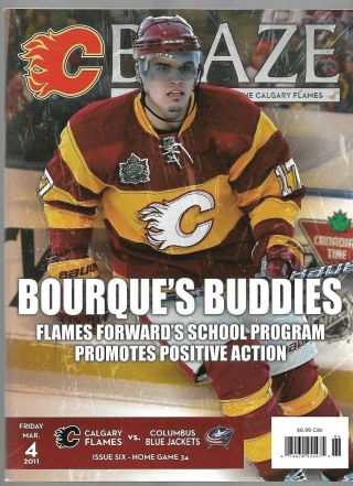 2010 - 11 Nhl Hockey Program: Columbus At Calgary Flames,  Mar 4,  Home Game 34