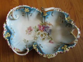 Antique Flowered Decorative Bowl/platter Over 100 Years Old