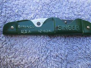 Vintage Singer Simanco 121634 Green Seam Ripper Needle Threader