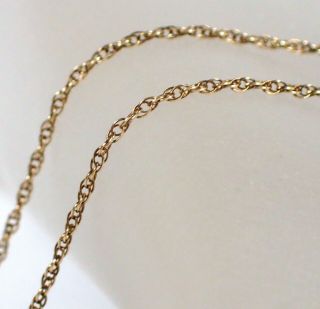 Fine Antique Vtg Art Deco 14k Gold Filled Twisted Rope Link 18.  5 " Chain Necklace