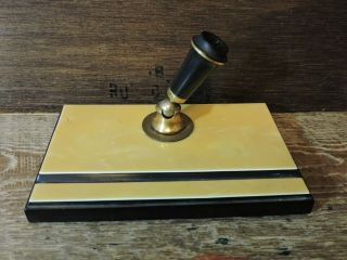 Old Antique Black Gold Trim Parker Duofold Fountain Pen Desk Base Pen Holder Usa