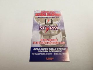Sioux Falls Storm 2006 Uif Indoor Football Pocket Schedule - Multi - Sponsored