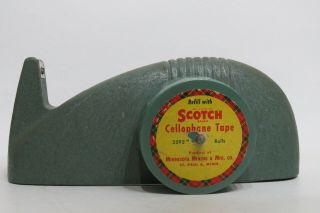 Vintage Antique Heavy Cast Iron Scotch Whale Tail Tape Dispenser Industrial