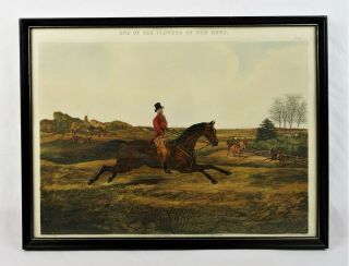 Antique 19th C H.  Alken J.  Harris Fox Hunting Scene Lithograph Print 1851