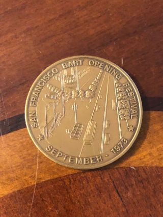 1973 San Francisco Bart Opening Festival Bay Area Rapid Transit Medal Token