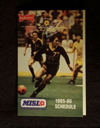 1985 - 86 Los Angeles Lazers Soccer Schedule (misl)