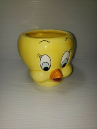 1989 Vintage Tweety Bird Ceramic 3d Coffee Mug Made By Applause Inc.