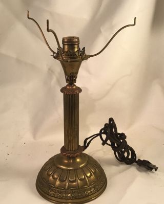 Antique Lindsay / Welsbach Gas Table Lamp Burner With 10” Shade Holder Converted