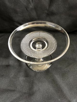 Vintage Duncan & Miller Glass Teardrop Crystal Footed Cheese Stand Compote