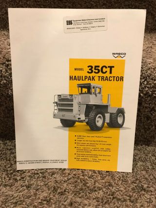 1960s Wabco Haulpak Truck Dealer Advertising Brochure