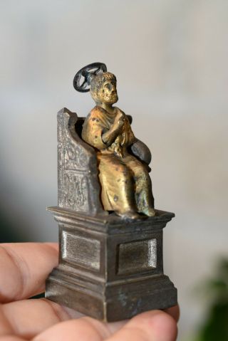 ⭐ Antique French Bronze St.  Peter Statue,  Religious Icon ⭐