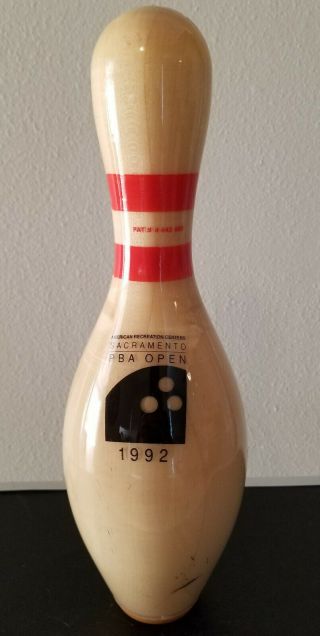 1992 Sacramento Pba Open Bowling Pin - Regulation Size,  Wooden,  Amf,  Vintage