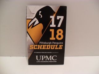 2017 - 18 Pittsburgh Penguins Pocket Schedule 17 18