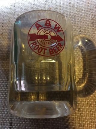 Vintage A & W Root Beer Mug Bullseye Bulls Eye Red 4 - 1/4 Inches Tall
