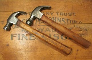 Vintage Belknap Bluegrass Claw Hammers Set Of 2 Old Antique Tool