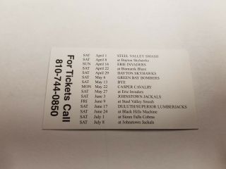 Flint Flames 2000 IFL Indoor Football Pocket Schedule - Pepsi 2
