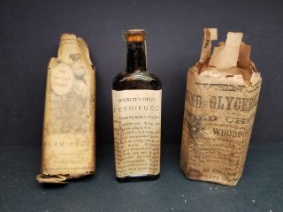 Nos Old Antique Quack Medicine Bottle Wenck S Vermifuge Deworm Northumberland Pa