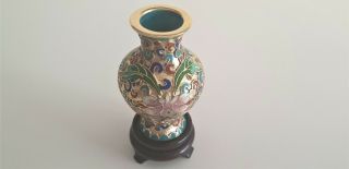 Vintage Vase Chinese Cloisonne Urn Jar Vase Enamel 005 2