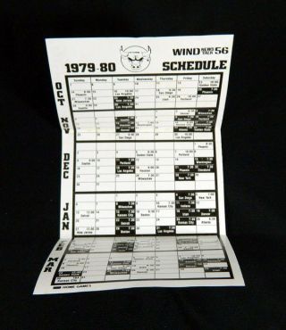 1979 - 80 Chicago Bulls Wind 56 NBA Basketball Pocket Schedule 3