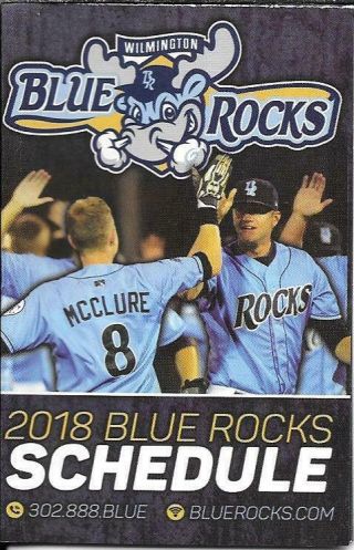 2018 Wilmington Blue Rocks Baseball Pocket Schedule