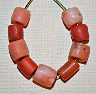 Antique Natural Red Coral Beads Collected From Nigeria Via The African Trade