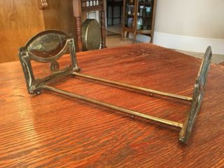 Antique Brass Expandable And Folding Book Holder Marked P.  E.  G.  1074