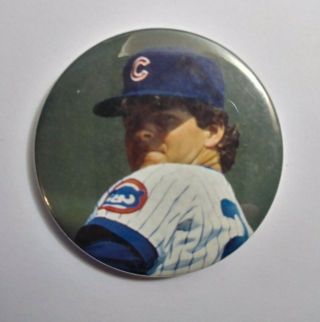 Vintage 1984 Chicago Cubs Pin Button Scott Sanderson 2 1/4 " Harry Caray
