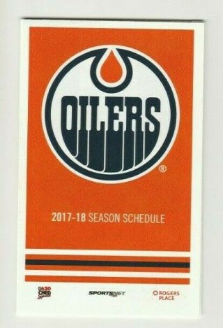 2017 - 2018 Edmonton Oilers Pocket Schedule