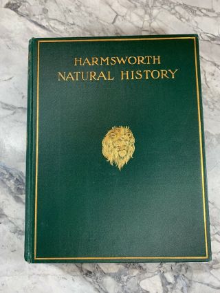 1910 Large Antique Nature Book " Harmsworth Natural History " Vol 1