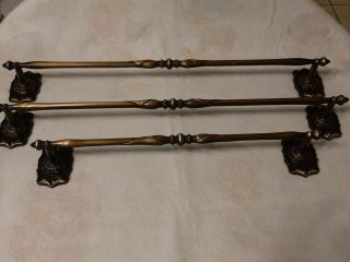 3 Vintage Amerock Carriage House Large Brass Towel Bars Two 26 " And One 20 "