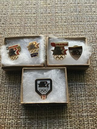 1984 Vintage Edition Los Angeles Olympic Pin Set Levis