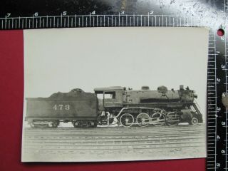 Early Photo Of Central Vermont Railroad 2 - 8 - 0 Steam Locomotive 473 1920 