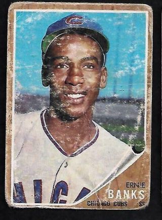 1962 Topps Mlb Baseball: 25 Ernie Banks,  Chicago Cubs