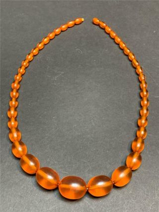 Antique Graduated Amber Bead Necklace