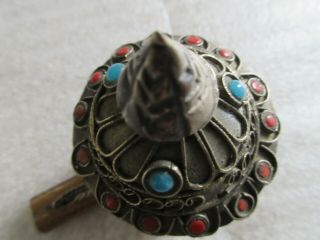 Vintage Tibetan Buddhist Handcrafted Decorative Handheld Spinning Prayer Wheel 3