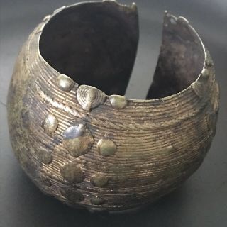 Antique African Bronze Ankle Cuff Bracelet Tribal Niger / Mali