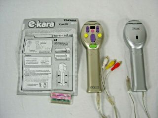 Vintage Takara E - Kara Karaoke - Two Microphones For Duets W/1 Cartridge