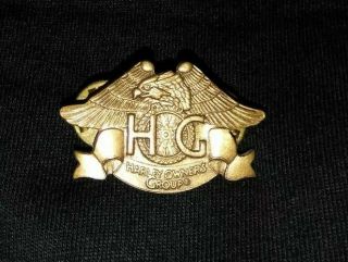 Vintage 1983 Harley Davidson Owners Group Hog Vest Or Jacket Hat Pin With Eagle