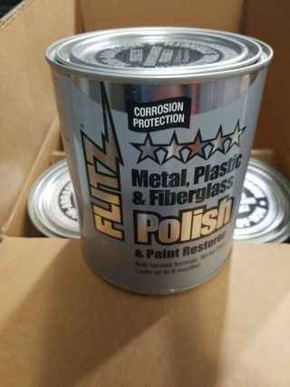 Flitz Polish Industrial Strength 2lb Can Metal Plastic Fiberglass