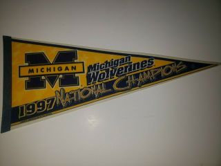 Ncaa Football University Michigan Wolverines Full Pennant 1997 National Champion