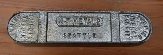 Vintage? Premier Nickel Babbitt Ingot Bar N - F Metals Seattle 3 Pounds 11 Oz 2