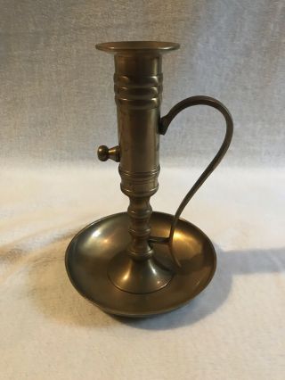 Vintage Brass Adjustable Push Up Chamber Candle Stick Holder 7” Tall