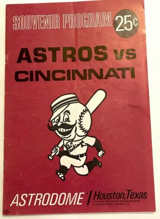 1966 Souvenir Program Houston Astros Vs.  Cincinnati Reds