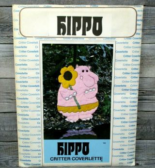 Down On The Farm Hippo Vintage Critter Coverlette Blanket Sewing Pattern No 103