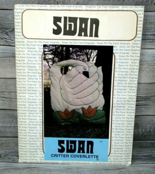 Down On The Farm Swan Vintage Critter Coverlette Blanket Sewing Pattern 124