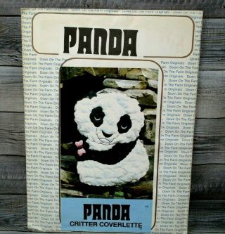 Down On The Farm Panda Vintage Critter Coverlette Blanket Sewing Pattern 115