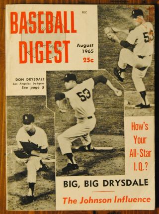 1965 Baseball Digest - Los Angeles Dodgers Don Drysdale