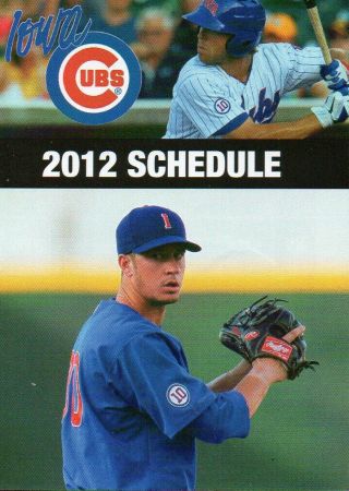 Iowa Cubs - - 2012 Pocket Schedule - - Chicago Cubs Triple A Team Des Moines,  Iowa